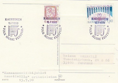 ERIKOISLEIMA , Kansanmusiikkijuhlat, Kaustinen 15.7.1990