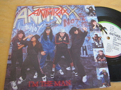 Anthrax I'm the man 7 45 UK 1987 paperietiketit