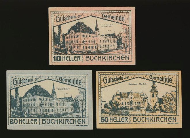 Itävalta 10, 20, 50 Heller, Buchkirchen 1920