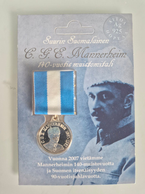 Mannerheim muistomitali, hopeaa (13102)
