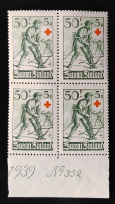 1940 Punainen Risti 50p+5p numeronelilö**