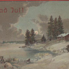 Rudolf Åkerblom Talo talvimaisemassa, kuutamo - pikkukuva 1