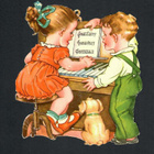 PZB 1291 - Tyttö ja poika soittavat pianoa - ISO kuva 1950-l - pikkukuva 1
