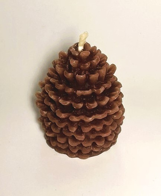 Mehiläisvahakynttilä käpy -ruskea-4,5cm x 6,5 cm