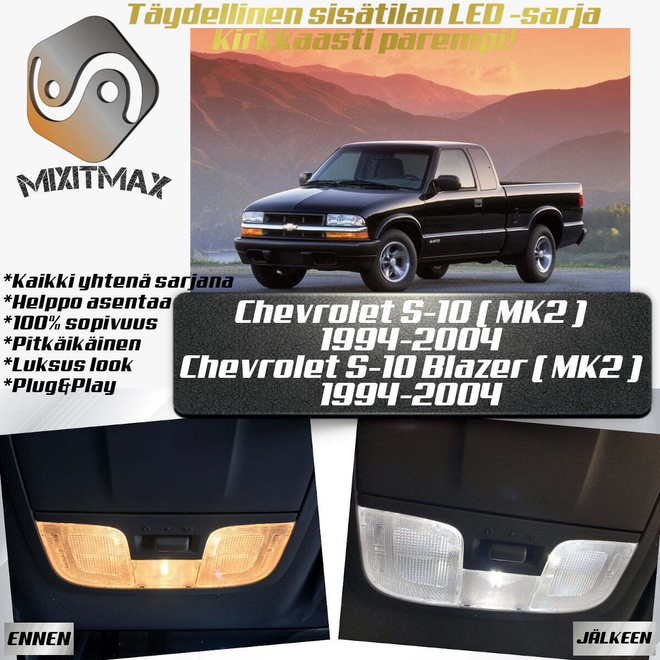 Chevrolet S-10 (MK2) Sisätilan LED-sarja 13-osai