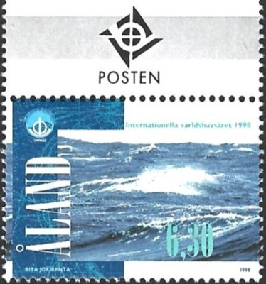 Åland 1998 Valtam. vuosi 6,30 mk välilöpari logo ** LaPe 142