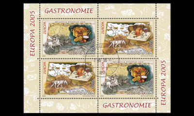 Romania 5935-6BL355_I o Europa gastronomia (2005)