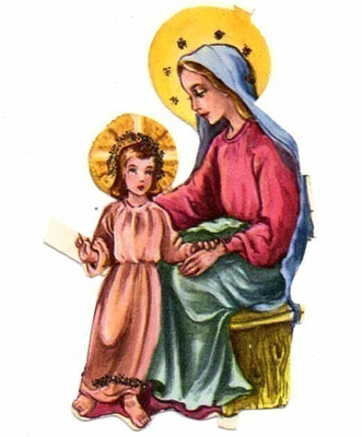 ENKELI / Äiti Maria ja Jeesus poikainen. 1950-l.