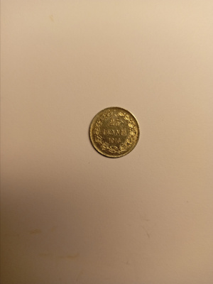 25 penniä v. 1916 hopea