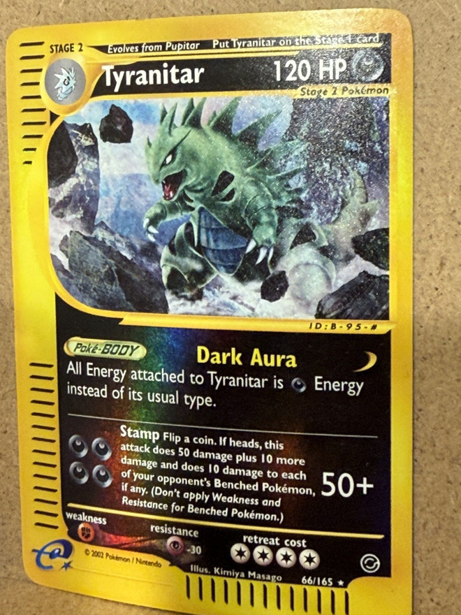 Tyranitar Reverse Holo 66/165 Expedition Pokémon-kortti