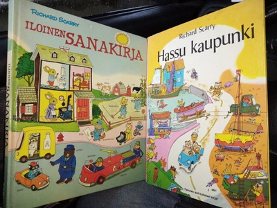 2 KPL RICHARD SCARRY ISOJA KIRJOJA 1970-LUKUA
