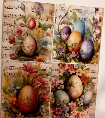 Kuviokartonki PÄÄSIÄINEN / 4 kpl -setti / 13 x 15 cm
