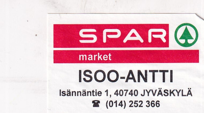 Jyväskylä.  SPAR market ISOO - ANTTI  , s74