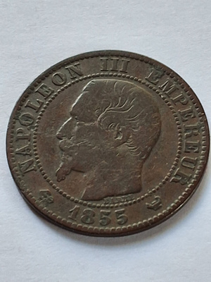 Melko siisti ulkomaan kolikko v.1855,kts!