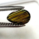 Omalaatuinen rutiili turmaliini 1.37ct vihreä/ruskea päärynä - pikkukuva 4