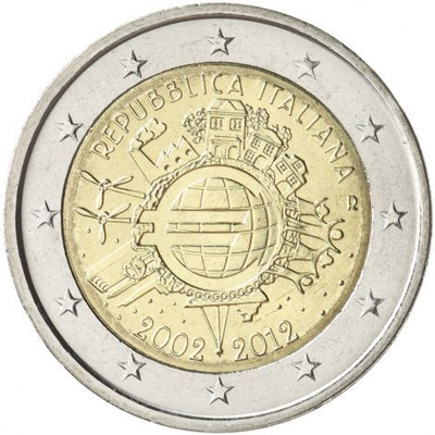 Italia 2012 2 € Euro 10 vuotta UNC