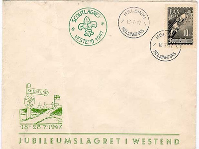 Scoutlägret WESTEND 1947 erikoiskuorella - kuoressa taite