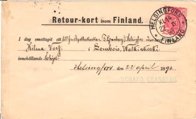 PALUUKUITTI VALKEAKOSKI-HELSINKI RIDHARD GRANBERG LEIMA