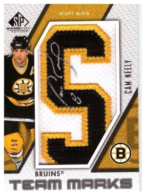CAM NEELY Bruins 10-11 SPGU Hockey Team Marks #TM-CN 48/50