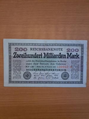 Saksa Reichsmark 200 000 000 000 Mark v.1923