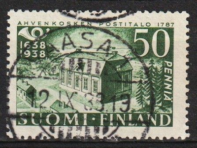 1938 50p Postin 300v juhlamerkki VAASA-loistolla