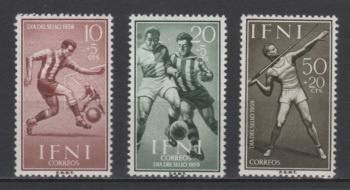 (S1731) IFNI, 1959 (Colonial Stamp Day. Sports). MNH**
