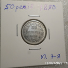 50  penniä  1890  hopeaa   kl 7-8  rahakehyksessä. - pikkukuva 5
