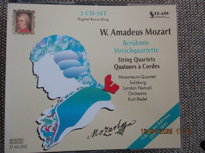 W. A. Mozart BERÜHMTE STREICHQUARTETTE (2 x CD)