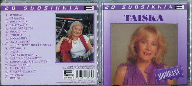 TAISKA . CD-LEVY . 20 SUOSIKKIA . MOMBASA