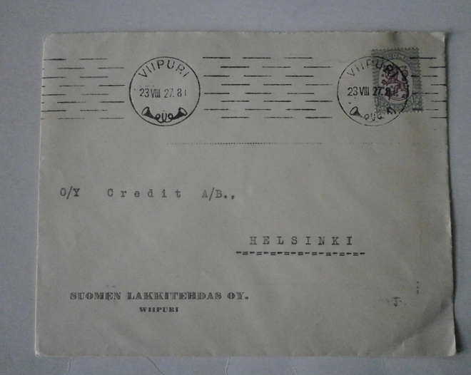 Viipuri, 23.8.1927, Suomen Lakkitehdas Oy.