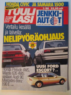 TUULILASI AUTOLEHTI  1 / 1988 KATSO SISÄLTÖ KUVISTA 2 ja 3