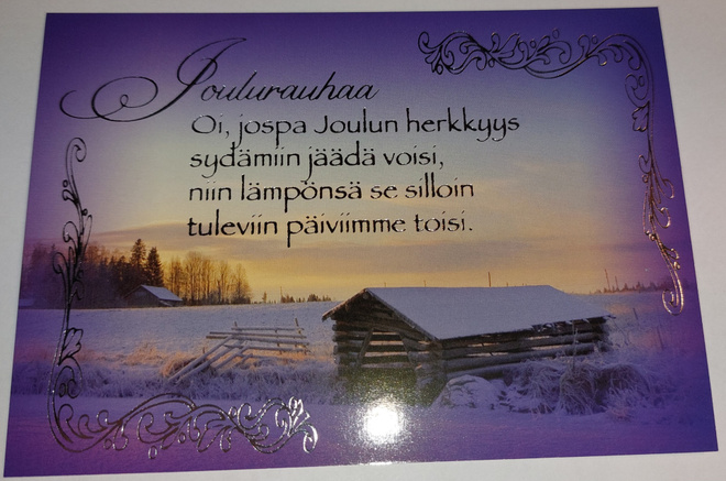 Hopea/Kultafolioitu joulukortti