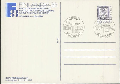 1987 KOPFILA F88 KOP:n Fil.kerhon kortilla