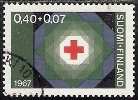 1967 Punainen Risti 0,40 + 0,07 mk leimattu LaPe 632