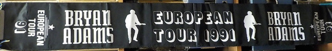 BRYAN ADAMS EUROPEAN TOUR 1991 KIERTUEHUIVI