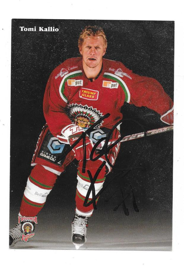 Frölunda Indians TeamIssue # Tomi Kallio TPS nimmarilla