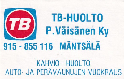 Mäntsälä, TB - huolto P. Väisänen Ky    b523