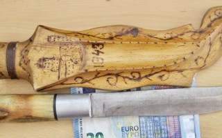 VANHA Puhdetyö Puukko Viipuri 1943 Puutuppi ISO UPEA