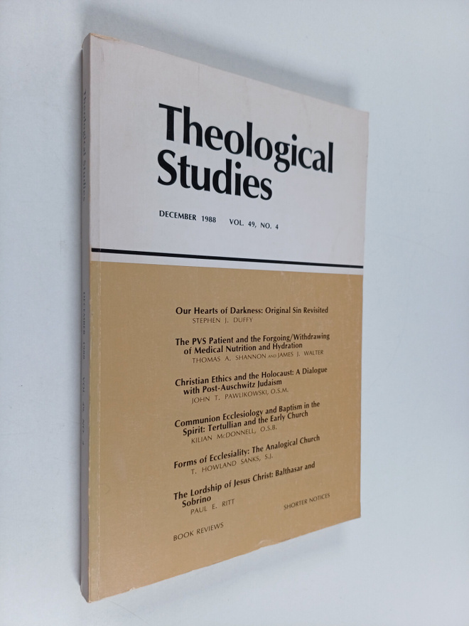Theological studies, june 1988, vol. 49 , no. 4