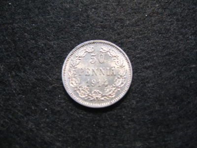 50 penniä 1914 - hopeaa