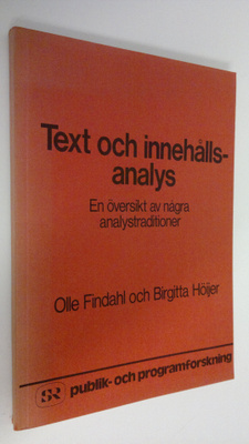 Olle Findahl : Text och innehålls-analys : En översikt av...