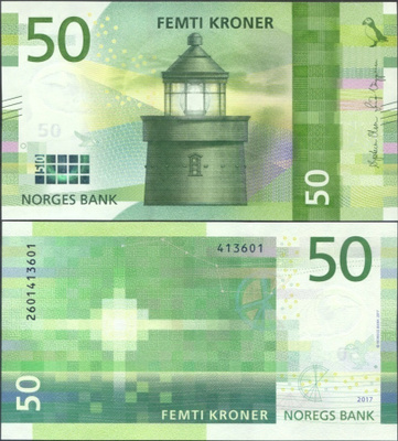 Norja Norway 50 Kroner 2017 (P-53) UNC uusi design