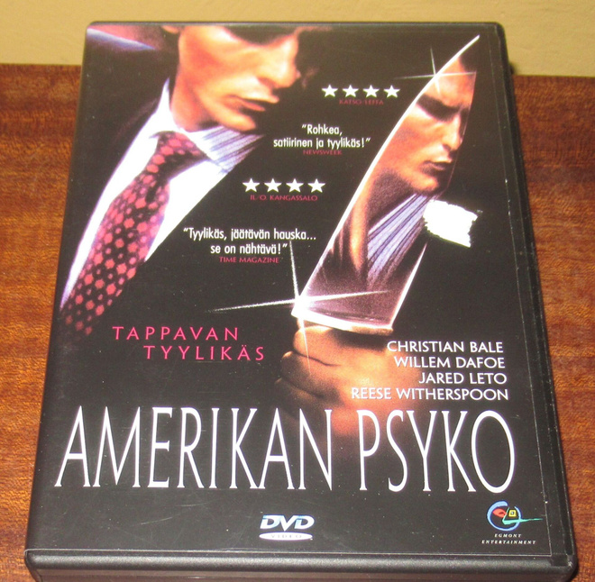 Amerikan psyko dvd trilleri, jännitys, toiminta