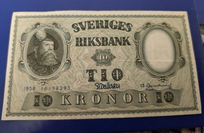 Svenska riksbanken 10 kr 1958