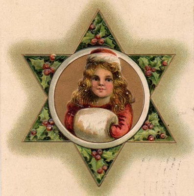LAPSET / Tyttö ja turkismuhvi tähden sisällä. 1910-l.