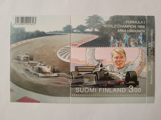 Formula I World Champion 1998 Mika Häkkinen postimerkki