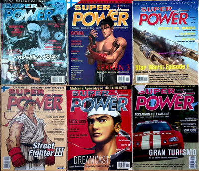 6 kpl Super Power -lehtiä