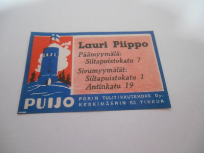 TT Etiketti Puijo Lauri Piippo Siltapuistokatu 7