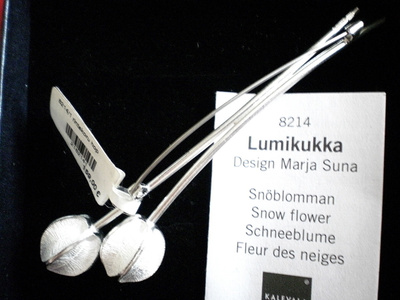 Kalevala Koru Lumikukka Rintakoru Hopea