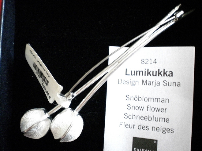 Kalevala Koru Lumikukka Rintakoru Hopea